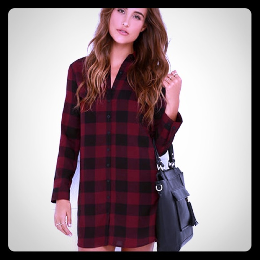 BB Dakota “Keenan” Plaid Shirt Dress